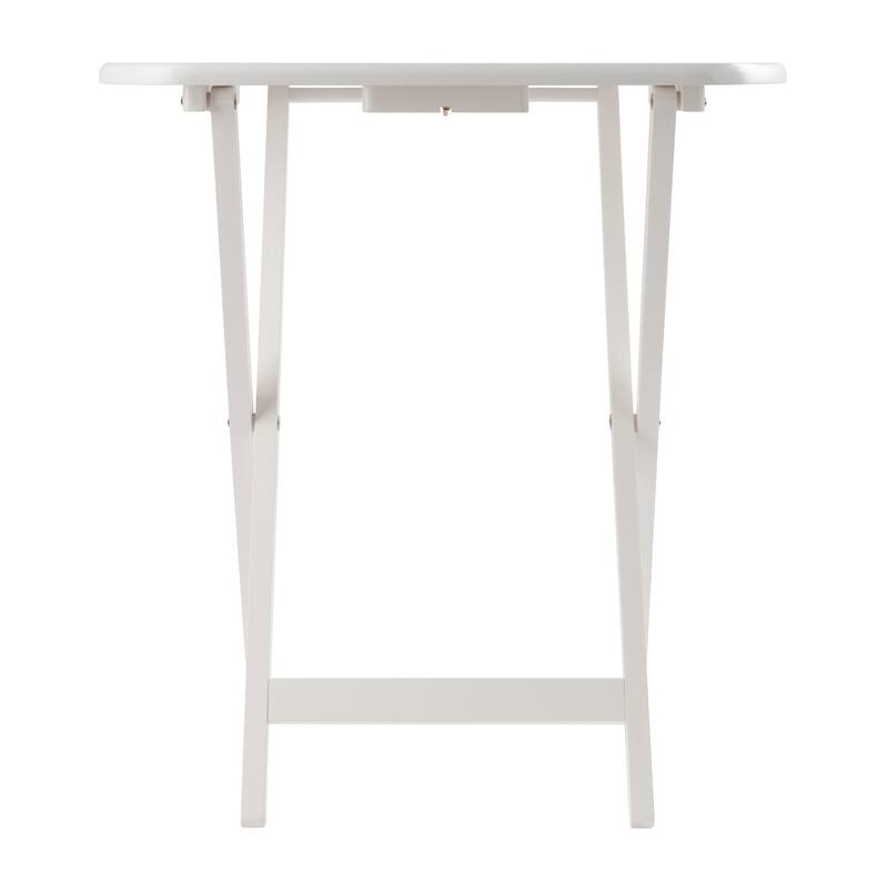 Corbett 4 Snack Tables with Stand White Finish