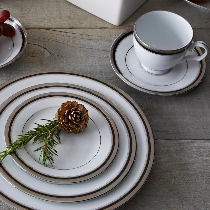 Noritake Austin Platinum Set Of 4 Dinner Plates, 10-1/2"