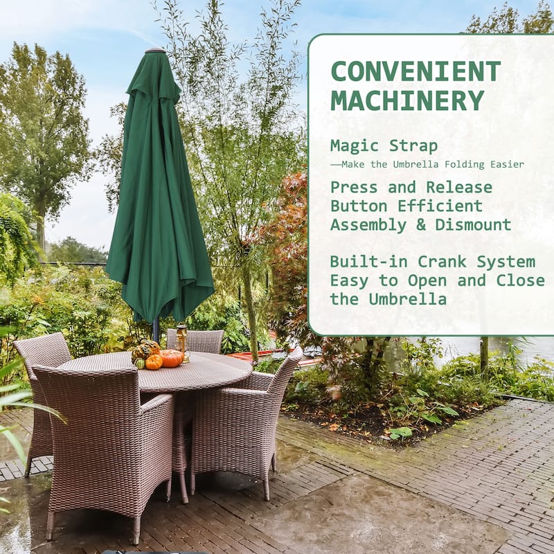 Autlaycil 7.5FT Solar Patio Umbrella with Base and Tilt,Crank