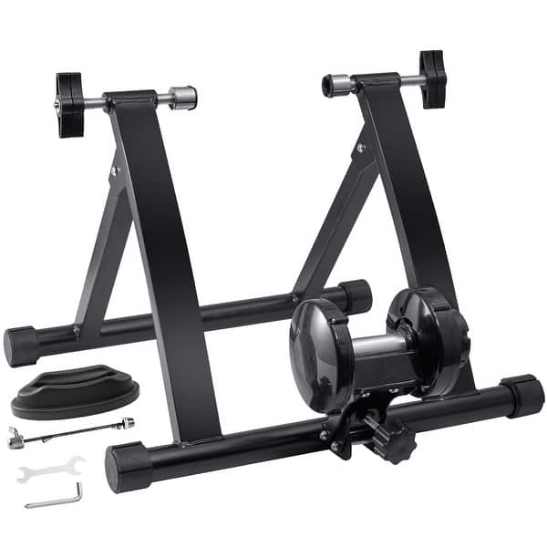 best bicycle stationary stand Alpcour Bike Trainer for Indoor Riding Portable Foldable Magnetic Stainless Steel Indoor Trainer, Noise Reduction, 6 Resistance Settings & Bag Exercise for Road & Mountain Bikes in noise reduction eliminates any distracting sounds Bicycle Stationary Best Bike Trainer
