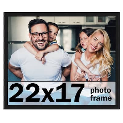 22x17 Frame Black Solid Wood Picture Frame | 0.75 Inch Moulding Width