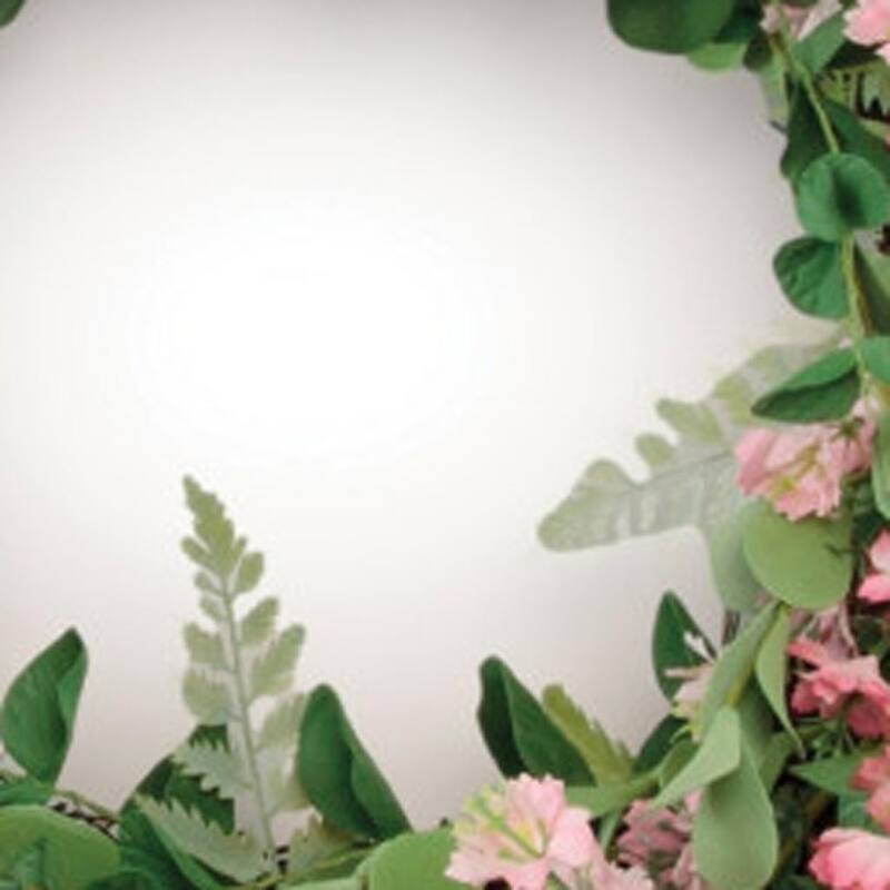 HomeRoots 18" Pink And Green Mixed Assortment Artificial Wreath