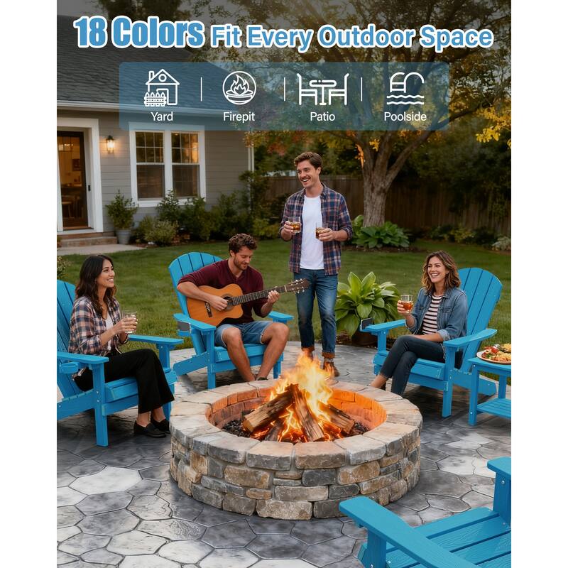 WINSOON All Weather HIPS Outdoor Plastic Adirondack Chairs