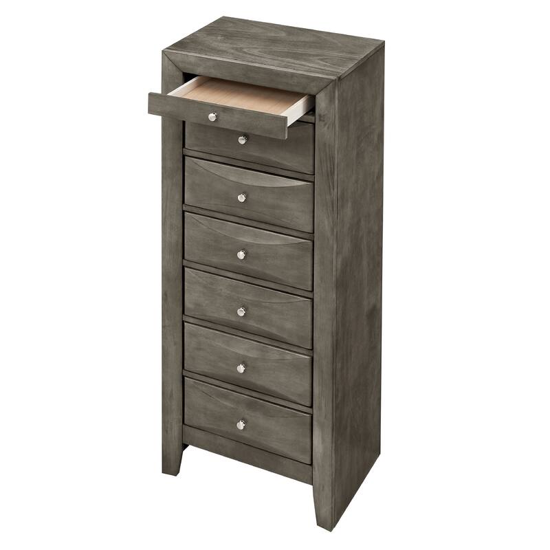 7-Drawer Wooden Lingerie Chest - 58" - Gray