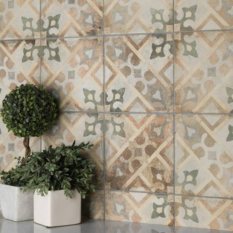Merola Tile D'Anticatto Decor Laterza 8-3/4" x 8-3/4" Porcelain Floor and Wall Tile