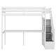 preview thumbnail 8 of 18, Twin Size Loft Bed with Storage Staircase and Built in Desk,Solid Wood Loft Bed Frame,No Box Spring Needed