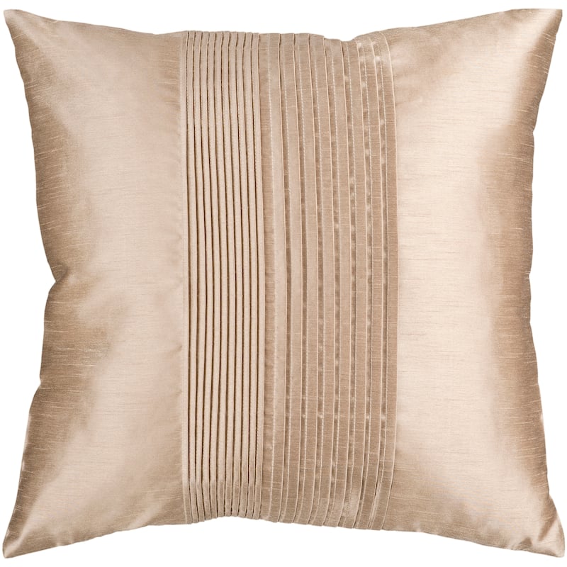 Livabliss Hind Pleated Square 22-inch Decorative Pillow - Cover Only - Safari Tan
