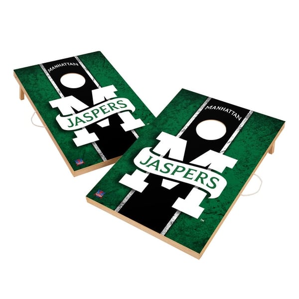 slide 2 of 5, Vintage Manhattan College Jaspers Regulation 2x4 Cornhole Set