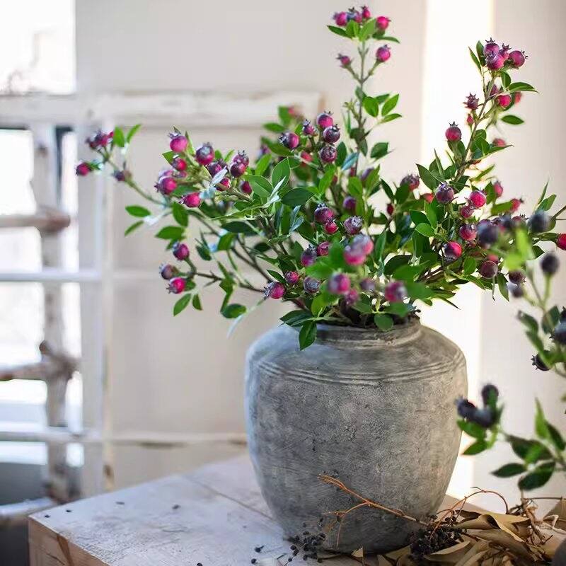 RusticReach Artificial Alpine Blueberry Stem 22.4" Tall