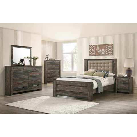 Weston Weathered Dark Brown 4-piece Bedroom Set