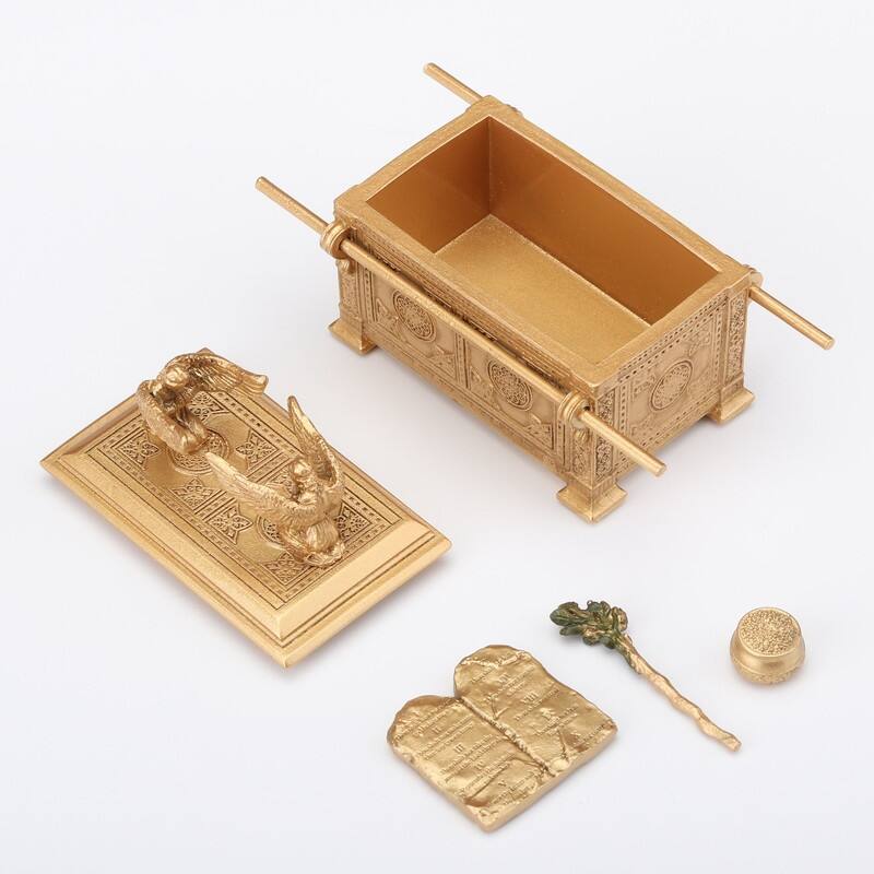 4.72 inches Width Polyresin Ark of the Covenant Trinket Box with Holy Relic Multicolor Finish Figurine
