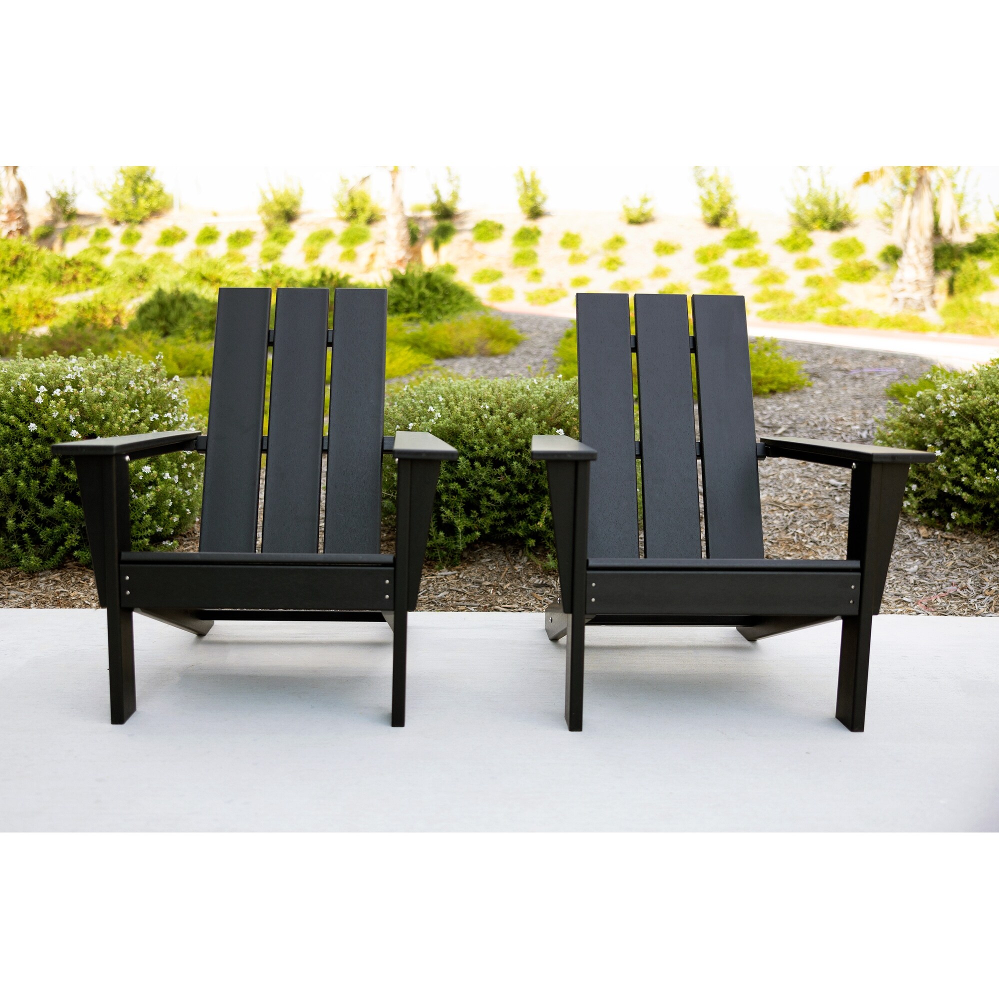 Arcadia Modern Outdoor Patio Adirondack Chair Set of 2 Bed