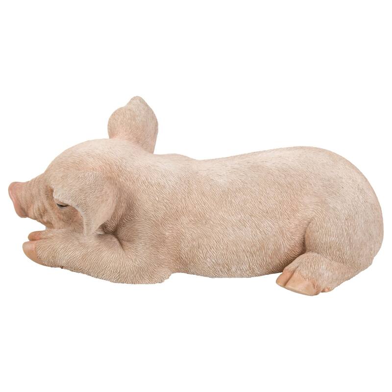 11.50" Sleeping Piglet Outdoor Garden Statue