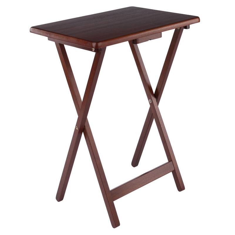 Alex Set of 2 Snack Tables Walnut Finish