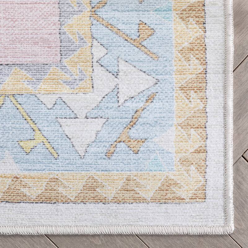 Well Woven Kids Rugs Ethnic Soft Medallion Machine Washable Area Rug