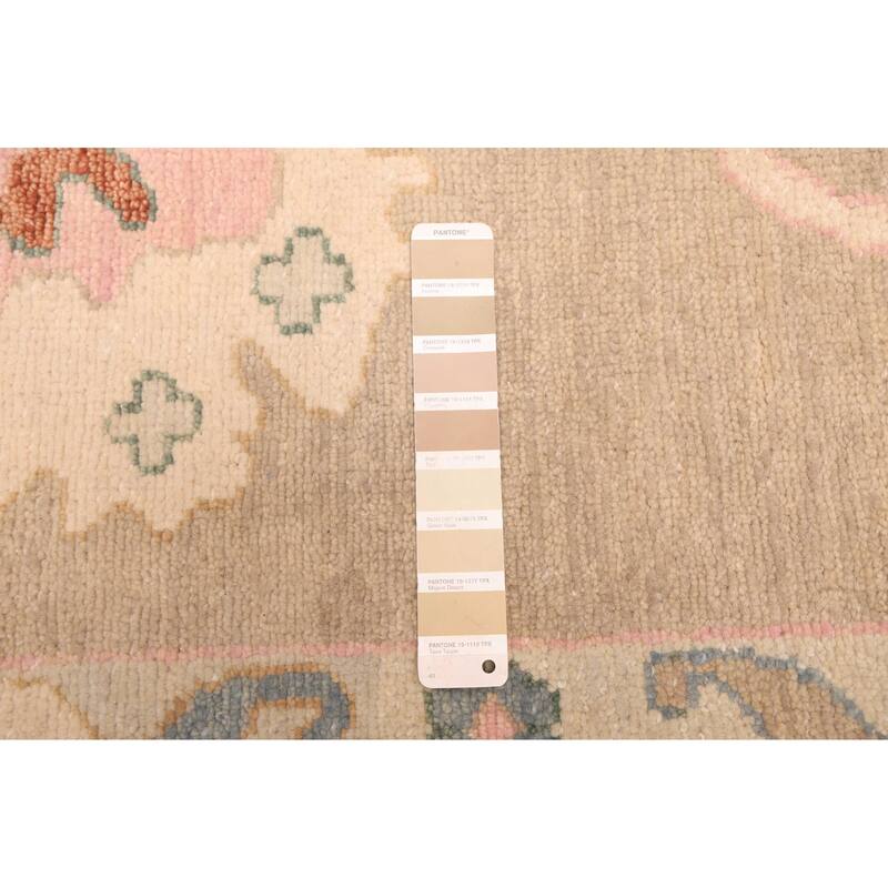 ECARPETGALLERY Hand-knotted Modern Oushak Taupe Wool Rug - 9'6 x 14'6