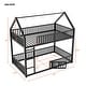 preview thumbnail 4 of 18, Twin Over Twin Metal Floor Bunk Bed with Safety Guardrails and Roof Design for Kids, House Shaped Bunk Bed Frame