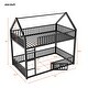 preview thumbnail 14 of 18, Twin over Twin House-Shaped Design Metal Bunk Bed with Fence and Door