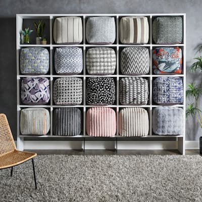 Brunico Upholstered Square Pouf Ottoman by iNSPIRE Q Bold