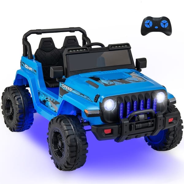 slide 2 of 9, Kids Ride-On Jeep with 2.4G Remote Control and Soft Start - 44"x 30" x 26.5" Blue