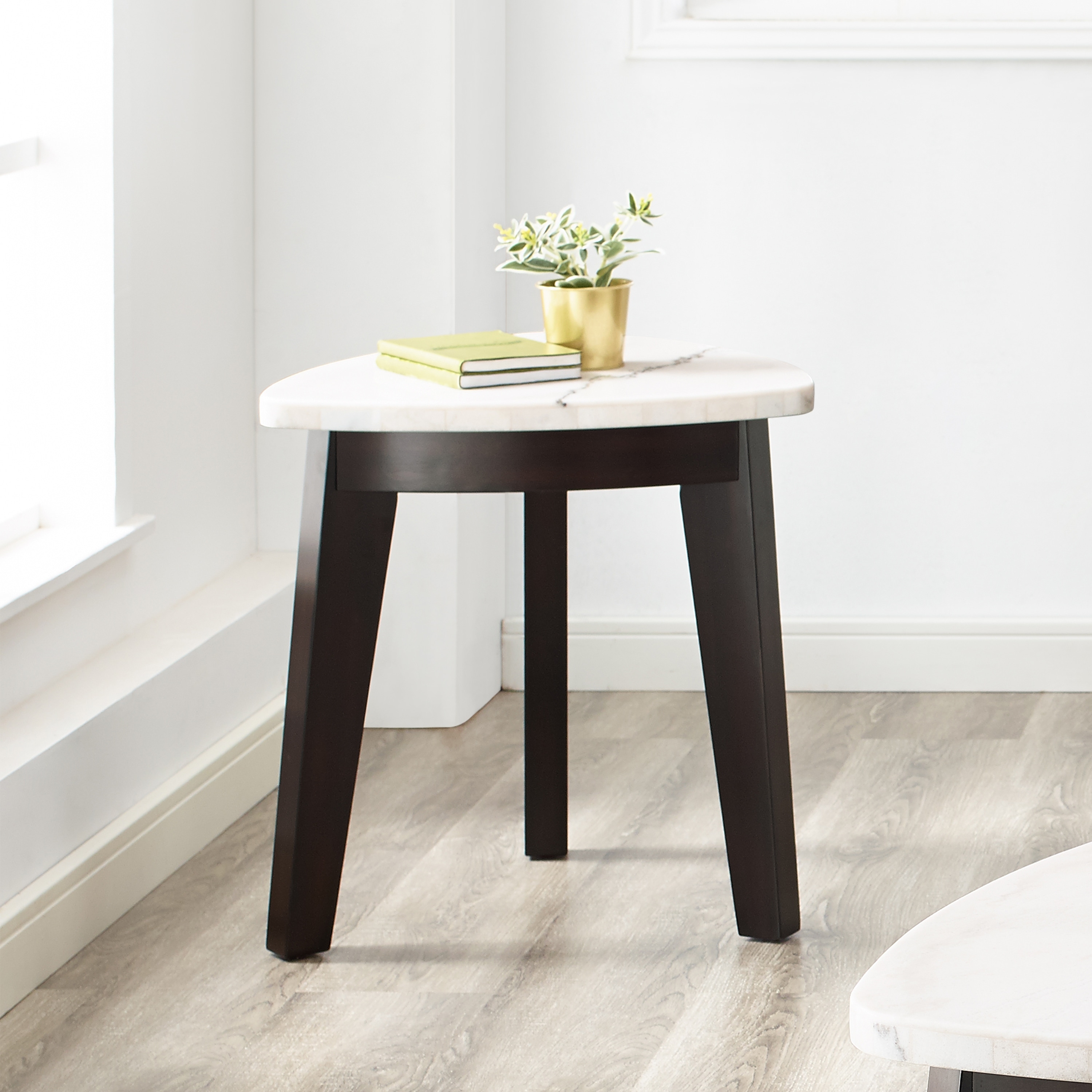 Greyson Living Falicity White Marble Top End Table