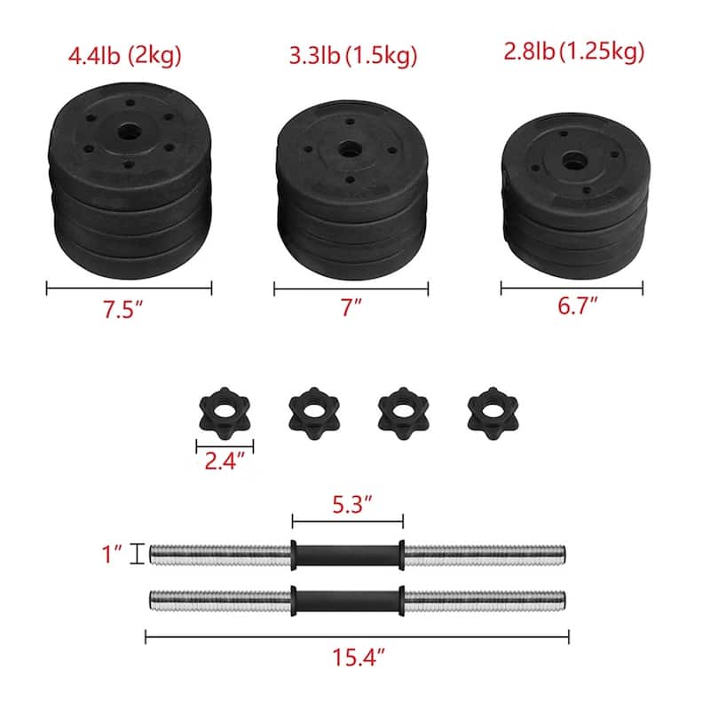 Yaheetech 44 LB Adjustable Dumbbell Weight Set Body Building Training