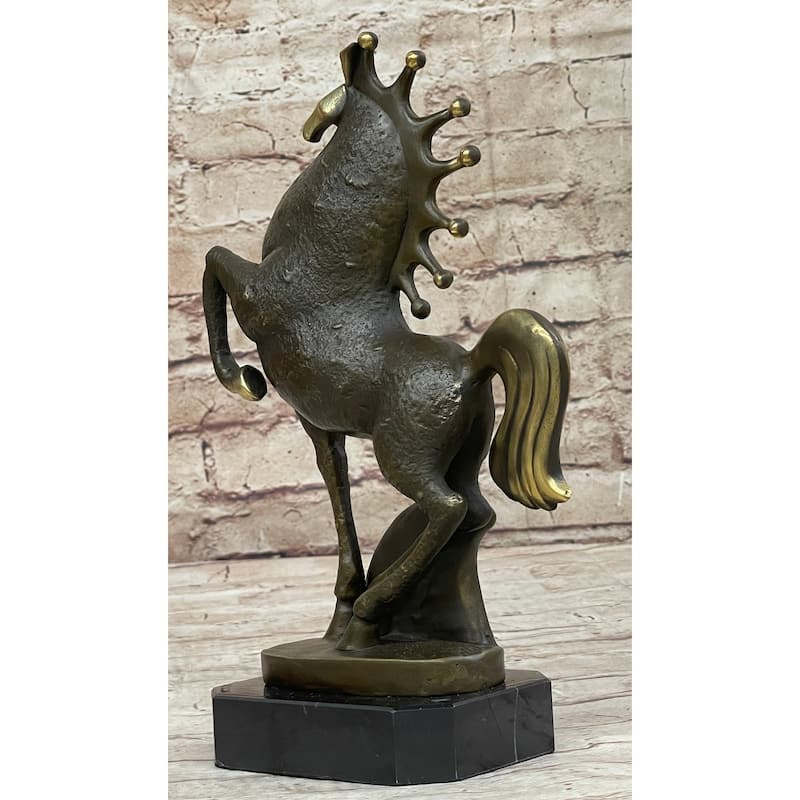 Signed Original Miguel Lopez Tang Horse Abstract Modern Bronze Sculpture Statue