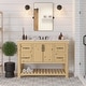 preview thumbnail 9 of 14, KitchenBathCollection Birmingham 48" Bathroom Vanity with Carrara Marble Top Driftwood
