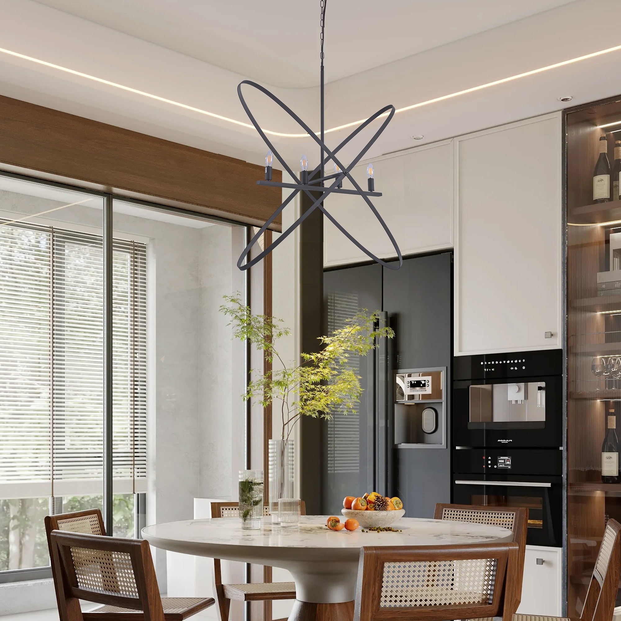 Matte Black Atom Brass Metal Pendant