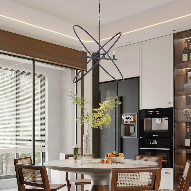 Matte Black Atom Brass Metal Pendant