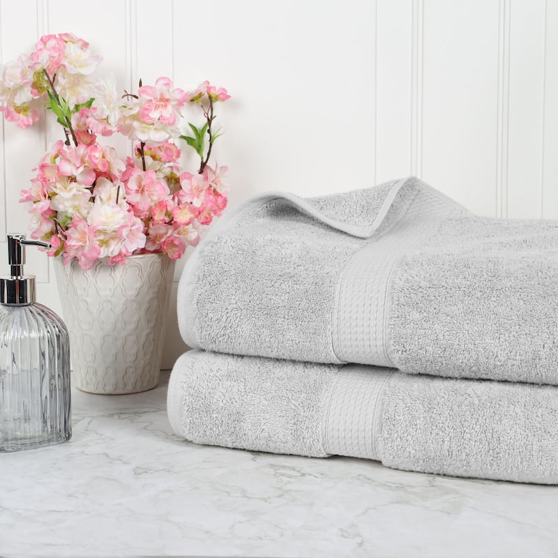 Blue Nile Mills Luxury 2-Piece Egyptian Cotton Bath Sheet Set, Thick Absorbent Oversized Bathroom Towels