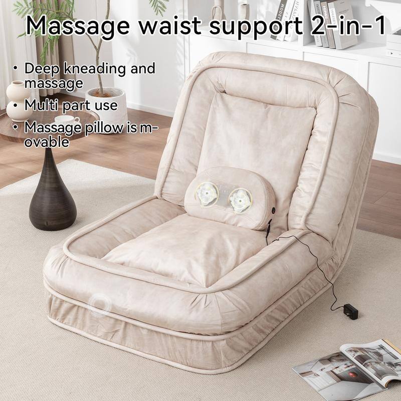 70" Adjustable Bean Bag Sofa Bed for Humans & Pets with Massage Pillow & 2 Soft Pillows , Velvet Waterproof Cover