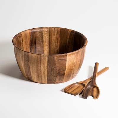 Extra Large Salad Bowl with Servers -13" bowl - 13 x 13
