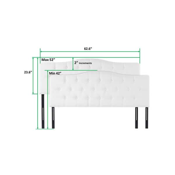 Cecilia Button Tufted Upholstered Headboard, Height Adjustable ...