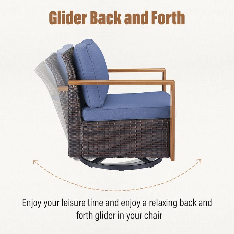 Gymojoy Patio Wicker Rocking Glider Chair