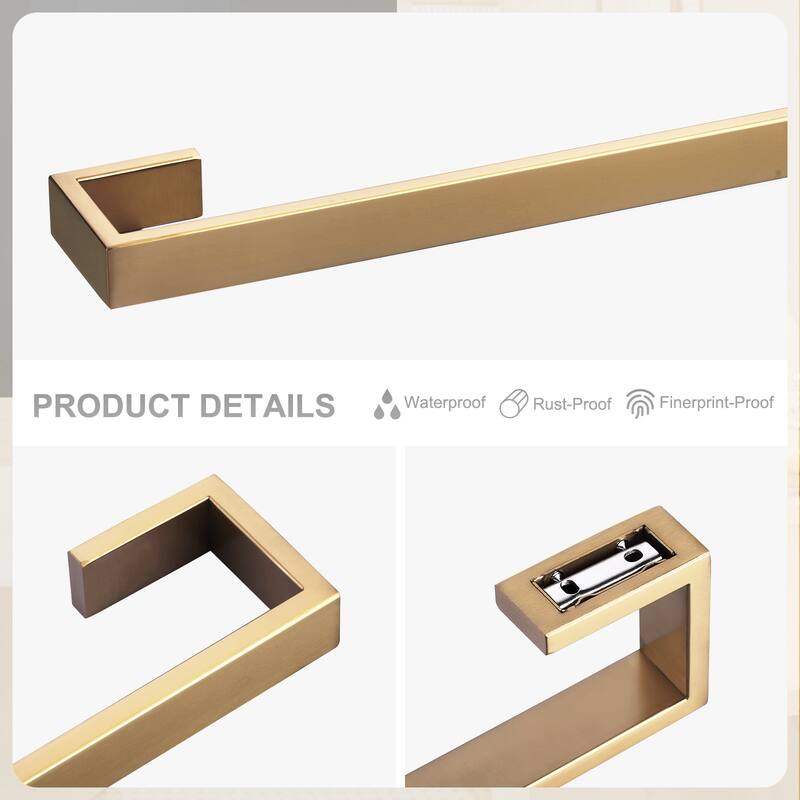 WOWOW Modern Style 4-Piece Bathroom Hardware Set with Installation Accessories