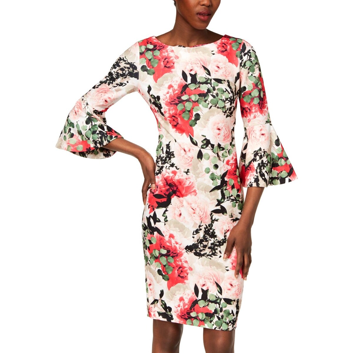calvin klein boat neck sheath dress
