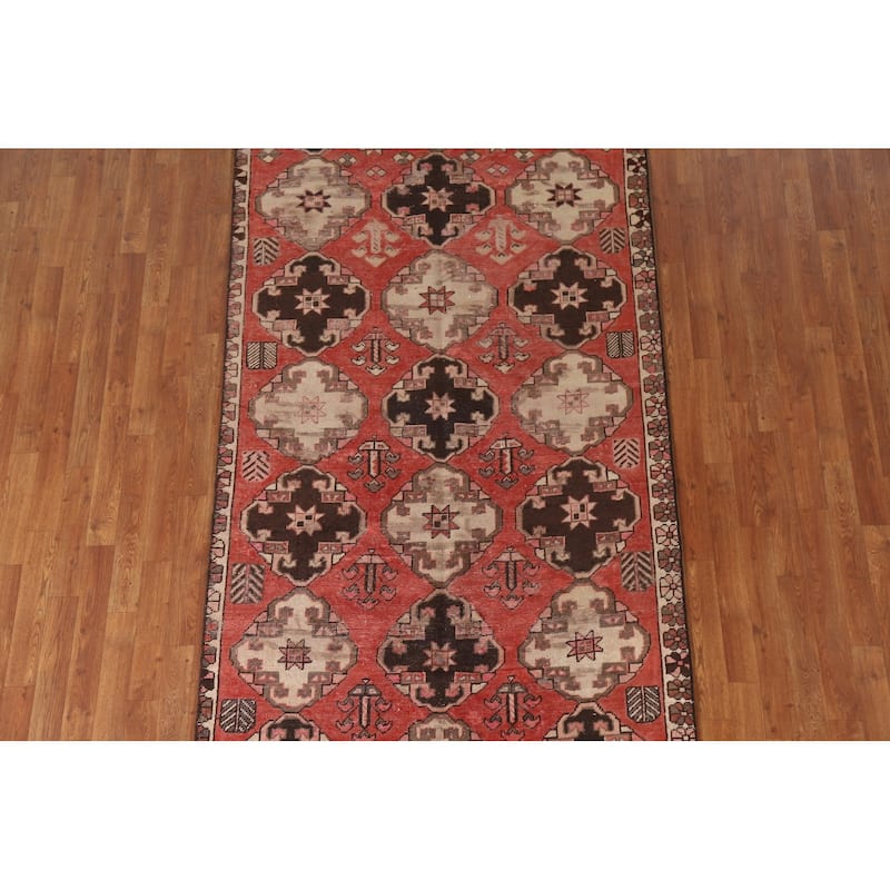 All-Over Geometric Bakhtiari Persian Antique Rug Handmade Wool Carpet - 4'6"x 8'9"