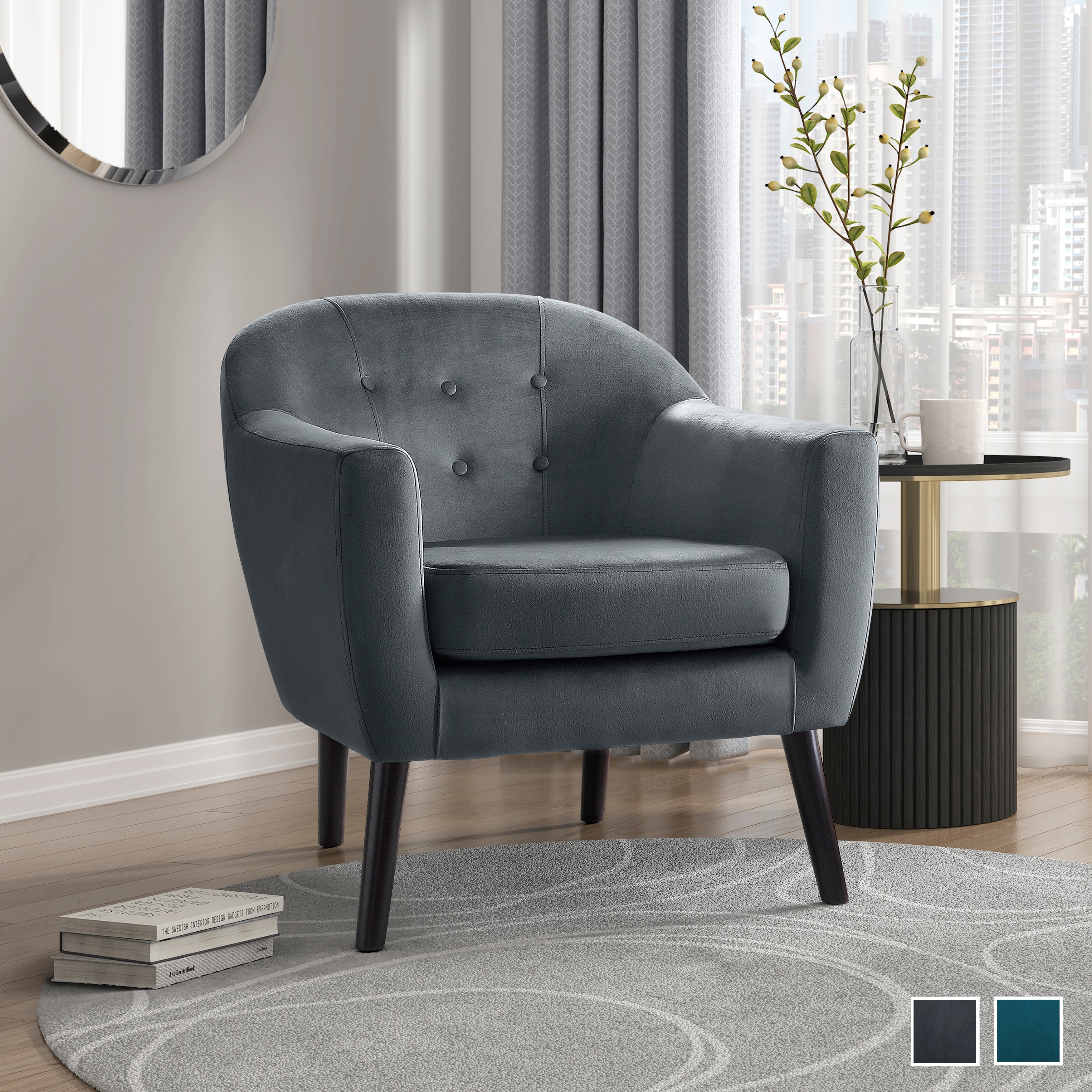 Porter Velvet Tufted Accent Chair On Sale Bed Bath Beyond