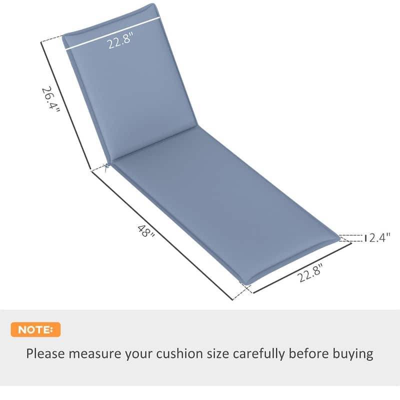 Polyester Foam Outdoor Lounge Chair Cushions Set of 2 - 76" L x 22.8" W x 2.4" D