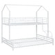 preview thumbnail 38 of 36, Metal Bunk Bed with House Roof Frame and Curve Ladder and Safety Guardrail Can Be Divided into 2 Separate Beds, Twin over Full