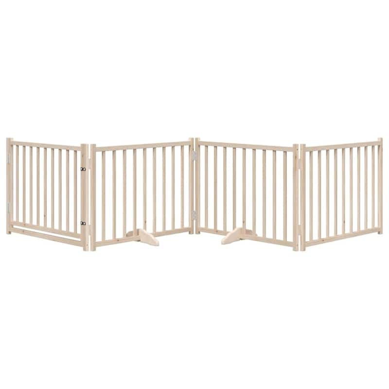 vidaXL Dog Gate Foldable 3 Panels Solid Wood Fir