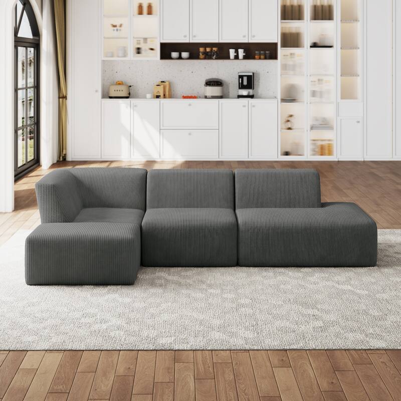 Oversized Corduroy Modular Sectional Fabric Sofa