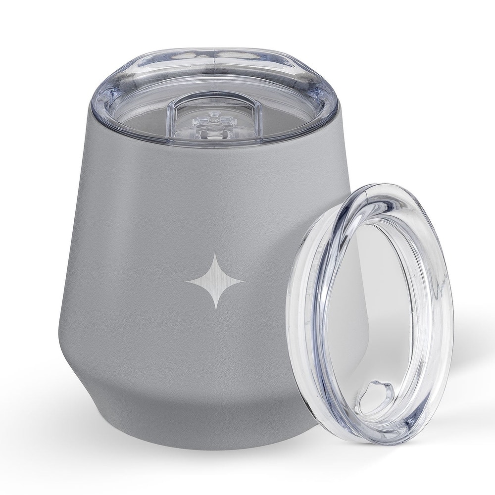 JoyJolt Vacuum Insulated Stainless Steel Stemless Wine Tumbler with Lid - 12 oz
