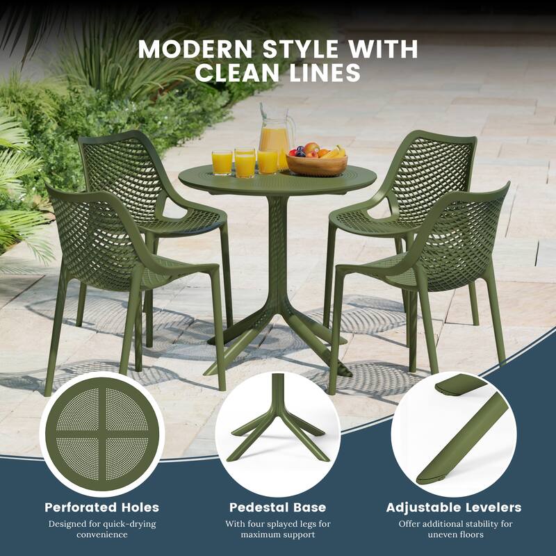 Frond and Form 31.5" Outdoor Round Dining Table