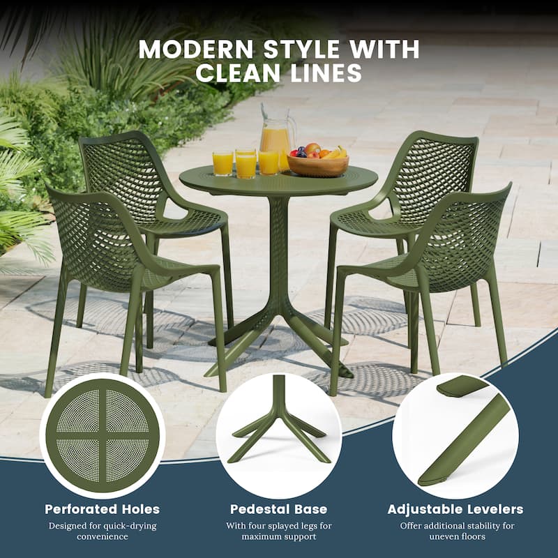 Frond and Form 4-Person Outdoor Round Dining Set