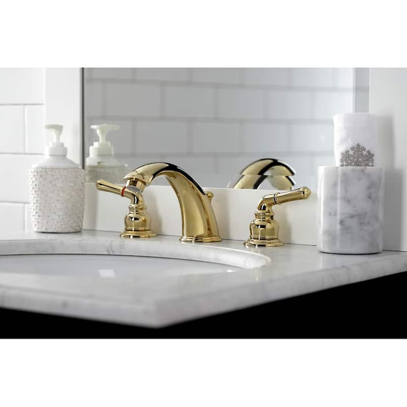 Magellan Deck Mount Widespread Bathroom Faucet with Brass Pop-Up