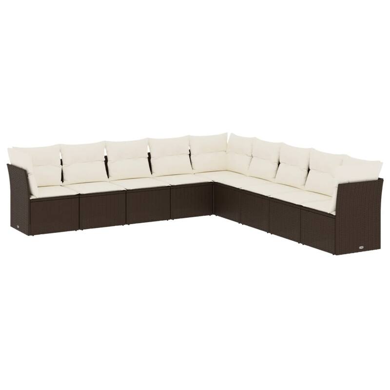 vidaXL Garden Sofa Set Brown and Cream White - 24.4 x 24.4 x 27.2