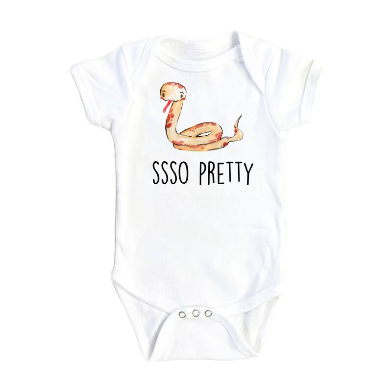 Snake Pretty - Baby Boy Girl Clothes Infant Bodysuit Funny Cute Newborn - White - 0-3M