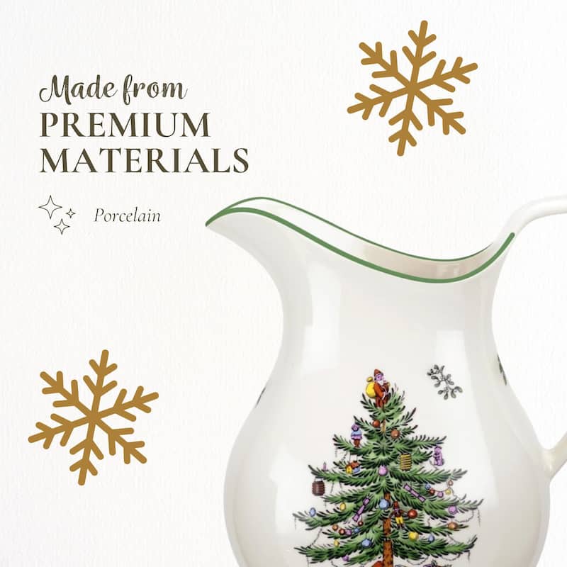 Spode Christmas Tree Pitcher - 7" D x 8" H